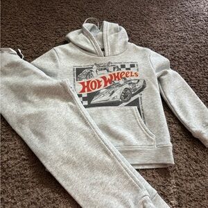 Hot Wheels Kids Hoodie and Joggers Set - Light Gray